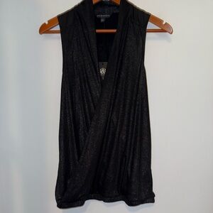NWT Rock And Republic Women’s Black Metallic Sleeveless Top, sz Medium